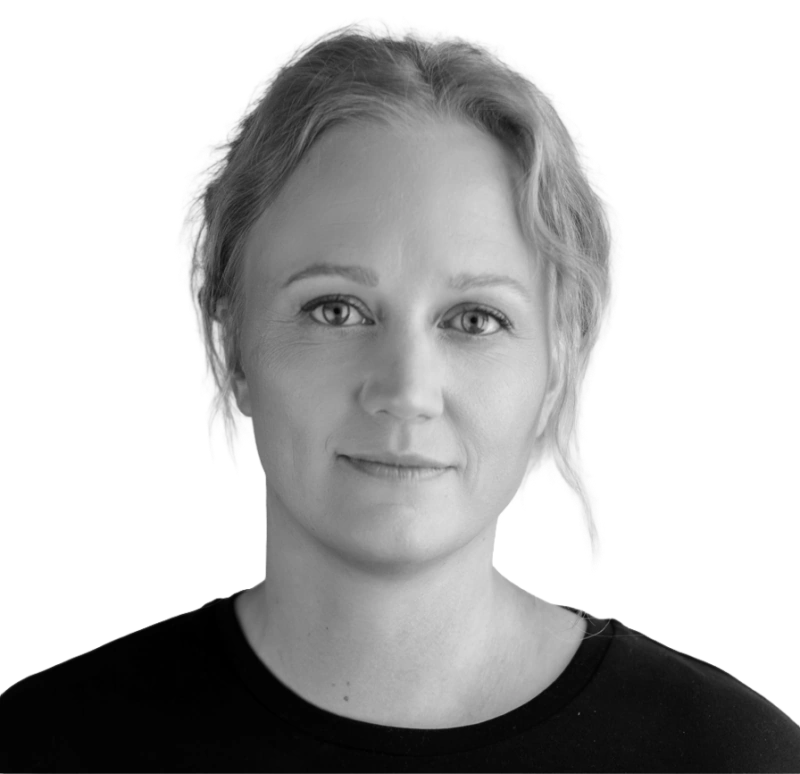 Black and white portrait of Helen Habakuk