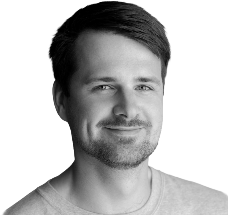 Black and white portrait of Jaanus Põldre